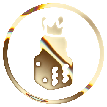 The 3D Ludo crowned bunny badge in liquid gold
